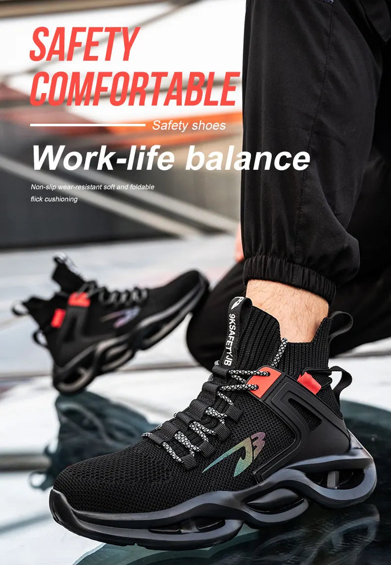 2025 New Safety Shoes Men Boots High Top Work Sneakers Steel Toe Cap Anti-smash Puncture-Proof work Boots Indestructible Shoes