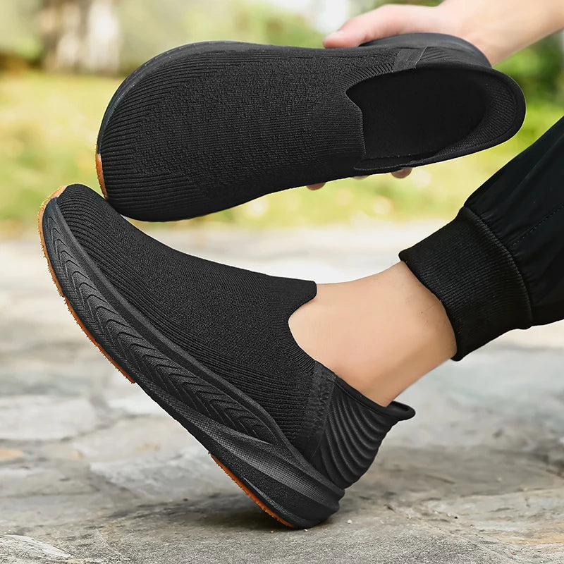 Slip on Wide Toe Men Barefoot Shoes Outdoor Casual Sneakers Breathable Lightweight Walking Running Shoes Zero Soles Sport Shoes