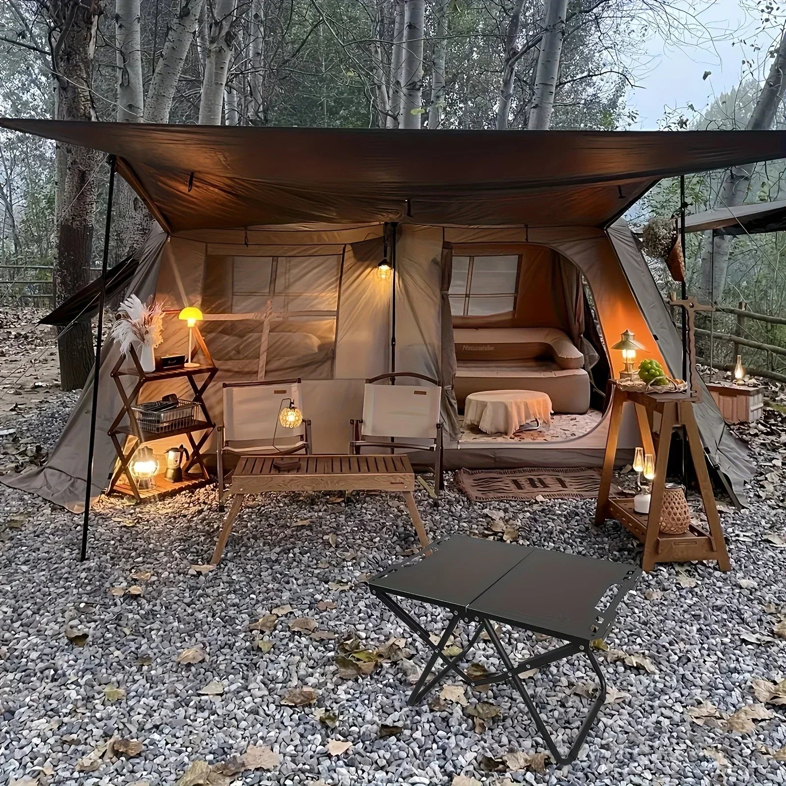 Lightweight Folding Picnic Table, Camping Folding Table for Practical Use Outdoors, Space-Saving Design, High Load Capacity
