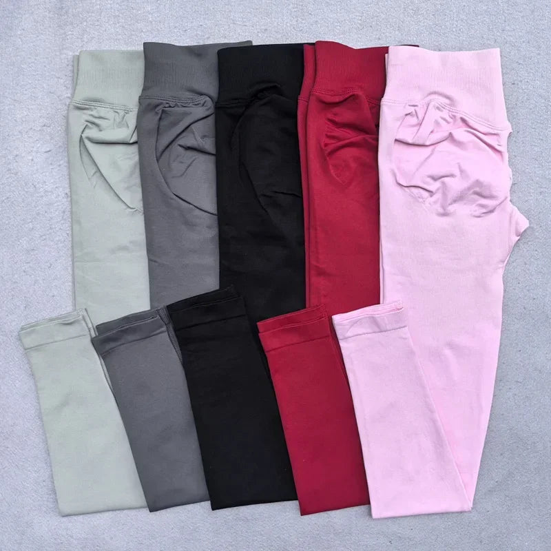 Gym Set 2pcs Women Backless Yoga Bra Top Workout Scrunch Pants Sports Suit Fitness Clothes Seamless Outfits Yoga Leggings