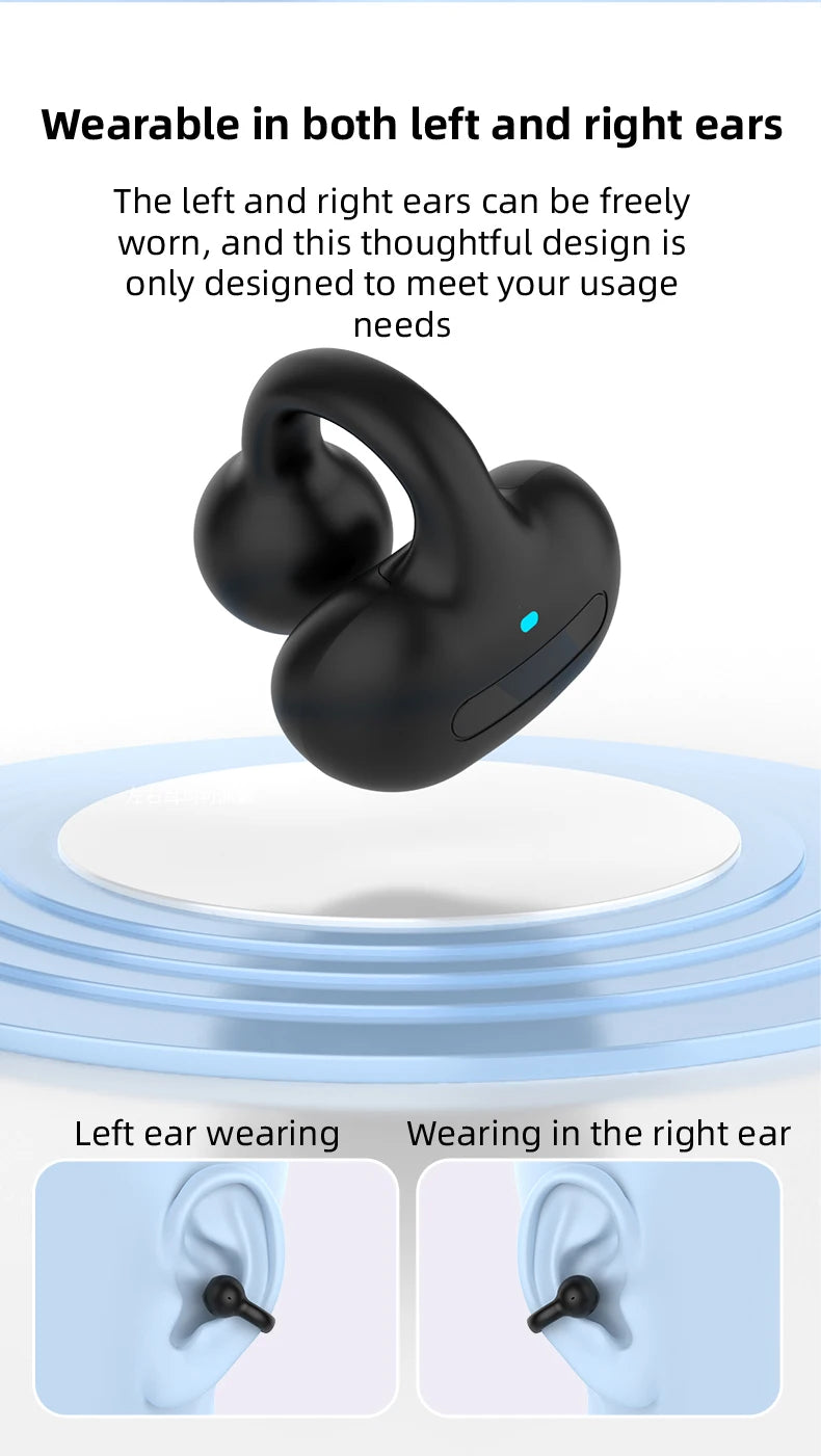 Bluetooth earphones, single ear clip on design, comfortable to wear, small and convenient in terms of bone conduction