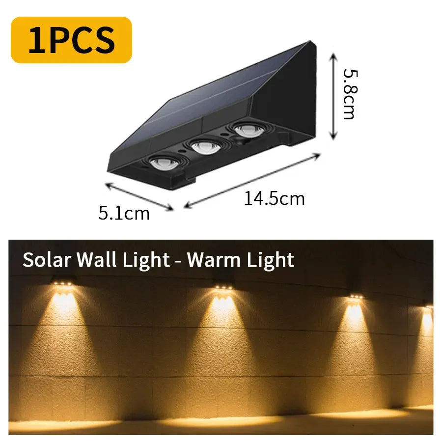 Solar Wall Light Outdoor Garden Lights Solar Powered Waterproof Solar Porch Lights Wireless Wall Mount Lights for Yard Balcony