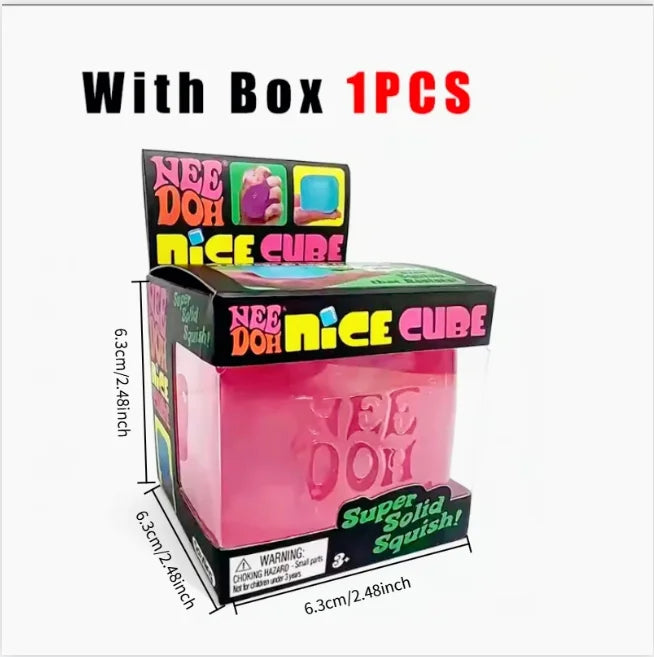 Needoh Nice Cube Fidget Sensory Cube, Stress Anxiety Relief Focus Tool Desk Toy for Adults and Kids
