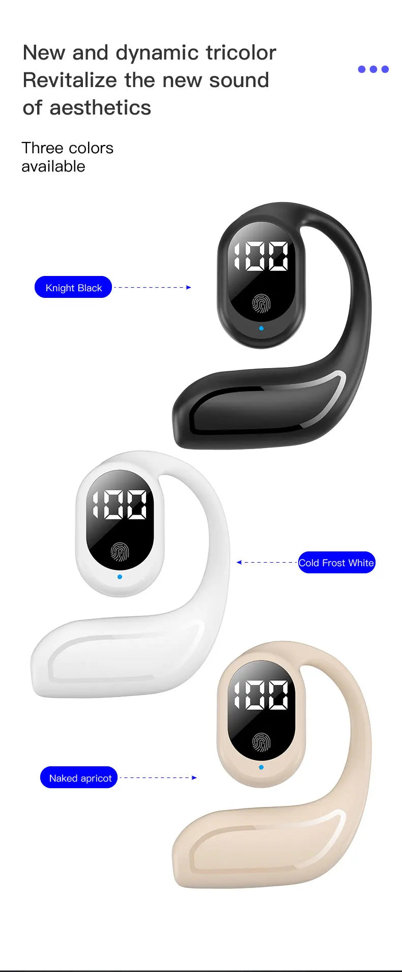 Wireless Headphone Bluetooth 5.3 Headset Hands-free Noise Control Stereo Music Earphone With Mic Work On All Smartphone