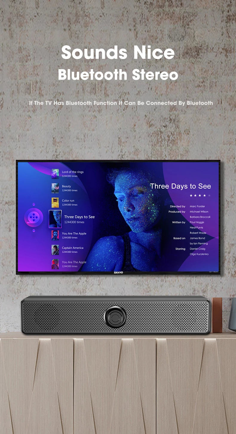Bluetooth 4D Surround Speaker Home Theater Sound System Computer Soundbar For TV Subwoofer Wired Stereo Strong Bass