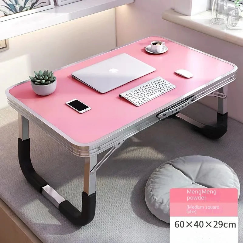 Aluminum Alloy Foldable Computer Table Wooden Lazy Dormitory Learning Folding Bed Outdoor Folding Table