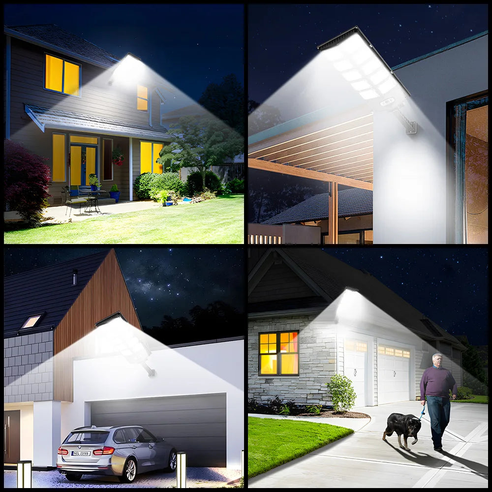 Solar Lights Outdoor Waterproof LED Solar Lamp Motion Sensor Light Remote Control Garden Accessories Outdoor Street Yard Garage
