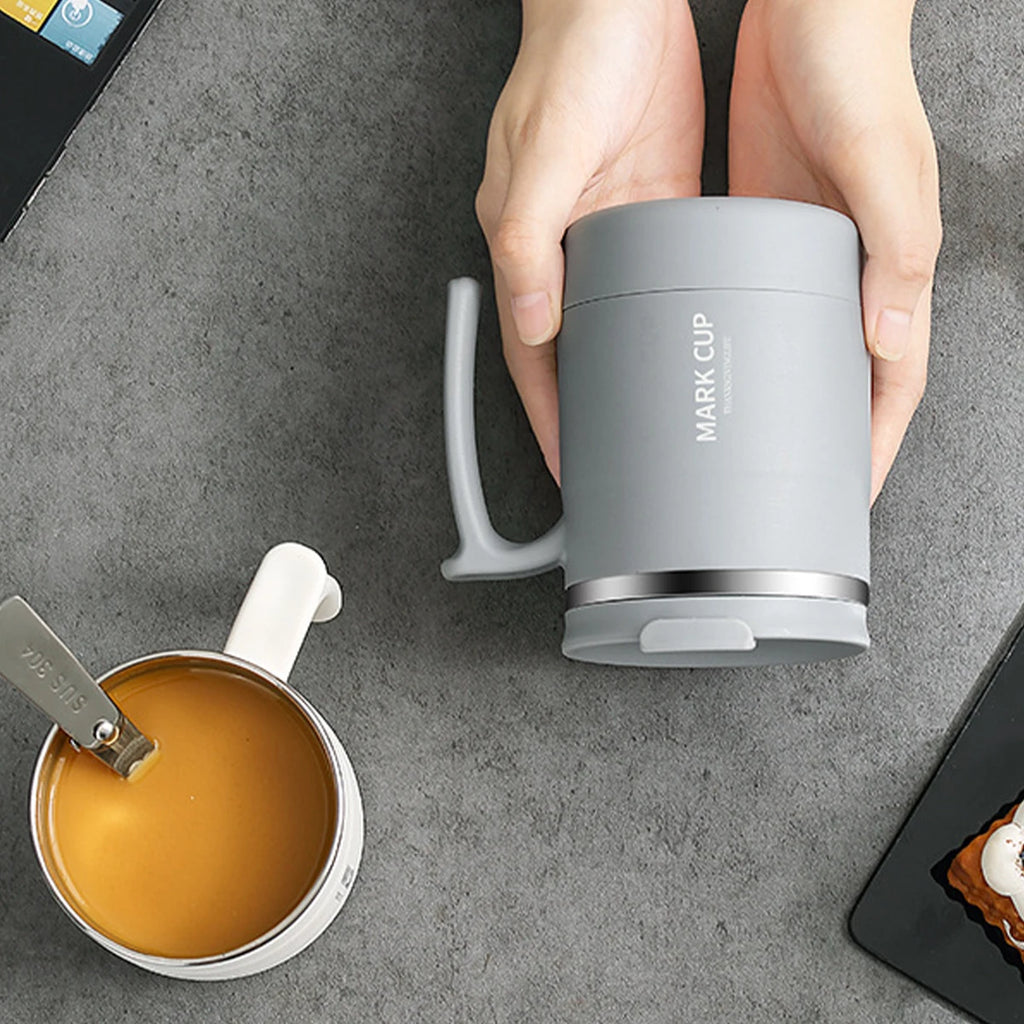 Thermal Cup 304 Stainless Steel Double-layer Insulated Coffee Mug With Spoon Portable Leak Proof Wter Cup For Student Adult
