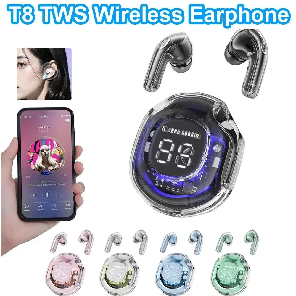 Wireless Bluetooth Headset Wireless Bluetooth Headphones Display Stereo Sound Wireless Earphones For All Smartphones