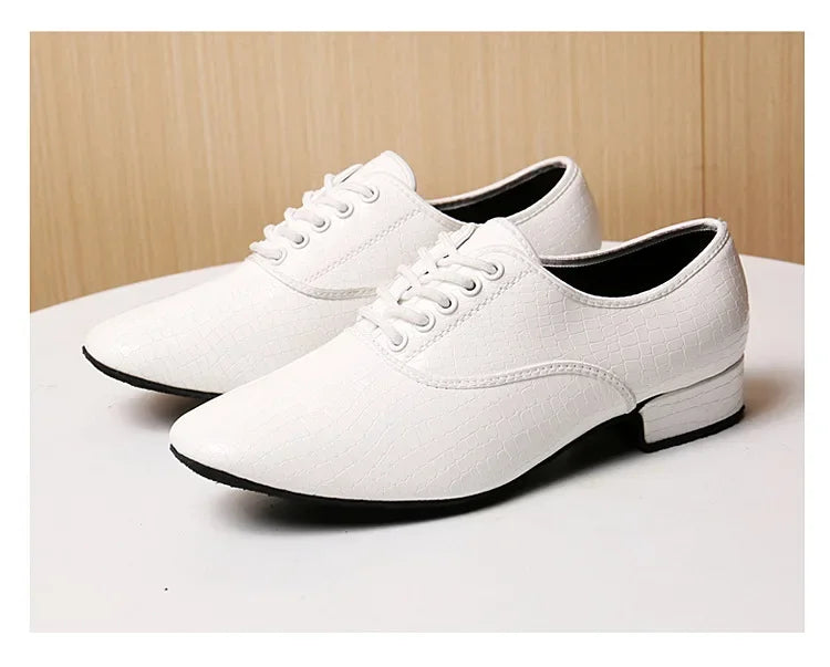 Male Big Size White Dance Shoes Men Soft Leather Latin Shoes Man Jazz Waltz Ballroom Dancing Yoga Train Sneakers Stage Footwear
