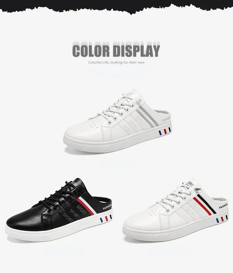 Summer Must-Haves High - End Men's Half Slippers, Fashion - Forward Flat Sneakers for Summer Designer Shoes Men
