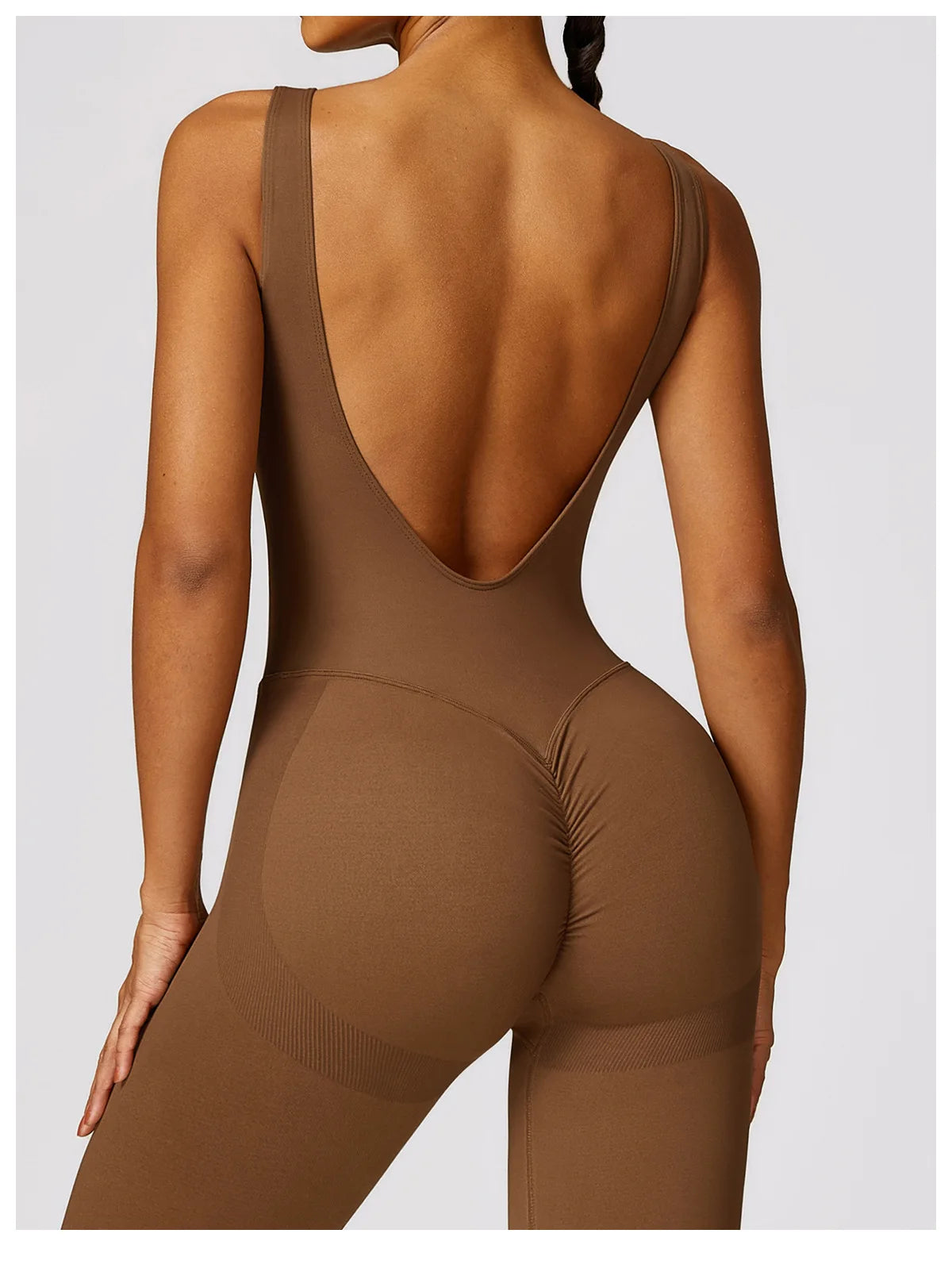 Backless Scrunch Sport Jumpsuits Raises Butt Women Sexy Monkeys One Piece Yoga Clothes Seamless Gym Fitness Dance Overalls Black