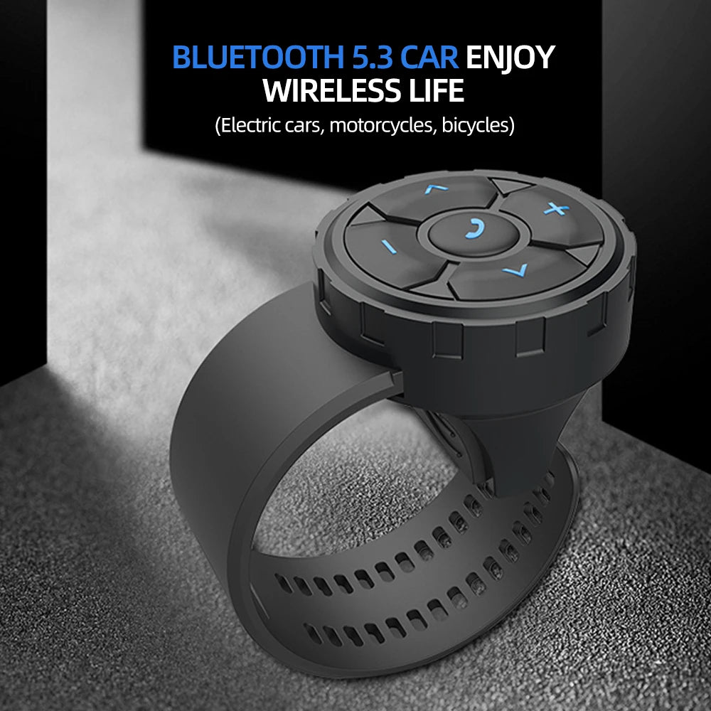 Wireless Bluetooth 5.3 media Button Remote Controller Motorcycle Helmet Earphone Car Steering Wheel MP3 Music Play For Phones