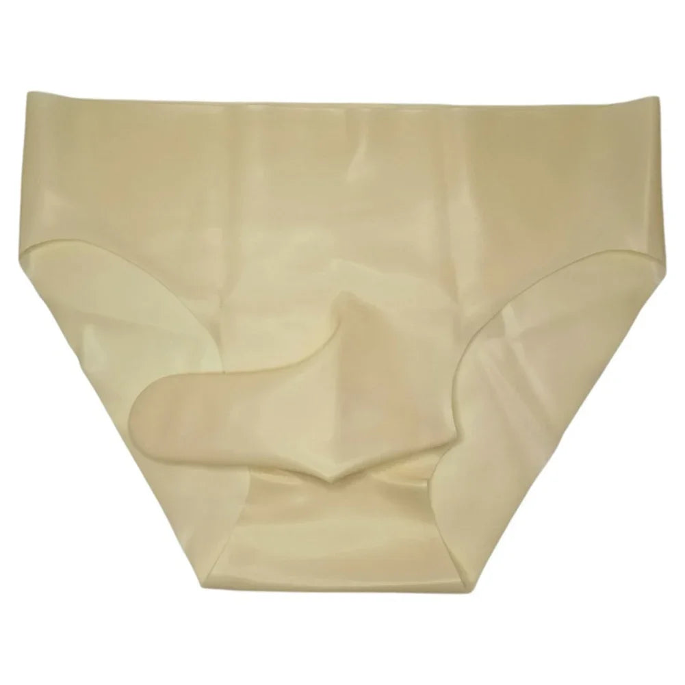Lingerie Collection Erotic Seamless Rubber Shorts Latex Underpants Erotic Underwear Low Waist Design See-Through Material