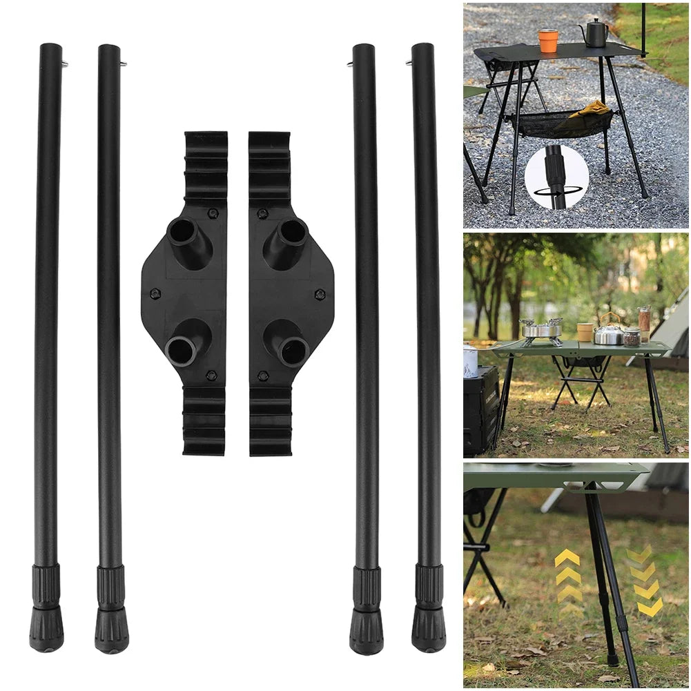 Folding Workbench Legs Metal Foldable Furniture Legs Adjustable Height Coffee Table Legs DIY Camping Equipment Outdoor Travel