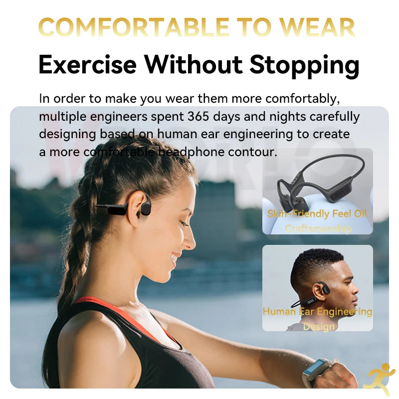 Bluetooth 5.4 Bone Conduction Wireless Headphones LED Display 32GB MP3 Player IPX8 Waterproof Swimming Sports HIFI Music Headset