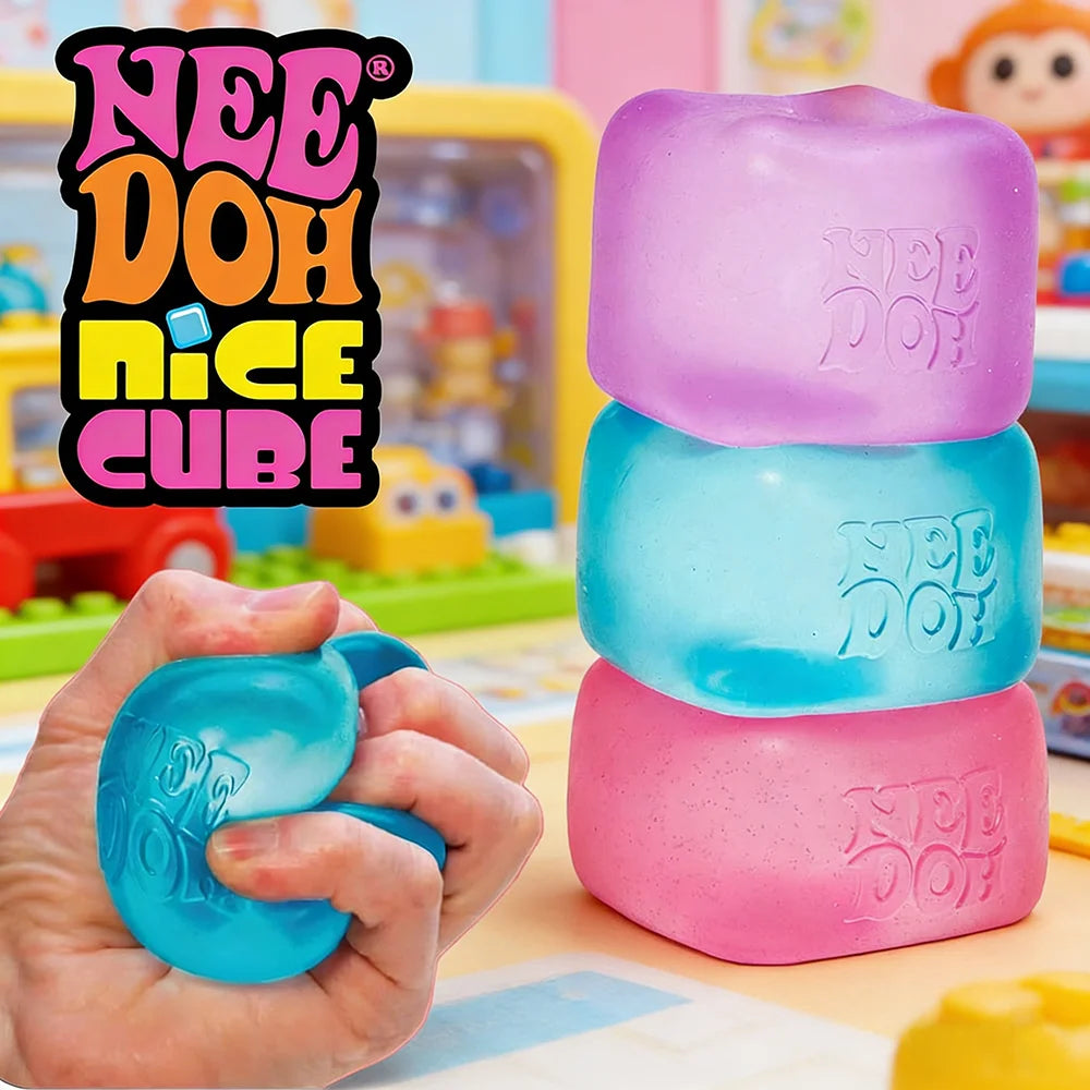 Needoh Nice Cube Sensory Fidget Cube Stress Relief Anxiety Sensory Tool for Focus ADHD & Calming Party Gifts Desk Toy