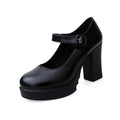 Women's shoes on Heels Women Platform Pumps Spring Summer Shallow Mouth Buckle Strap Shoes Round Toe Shoes for Women2024