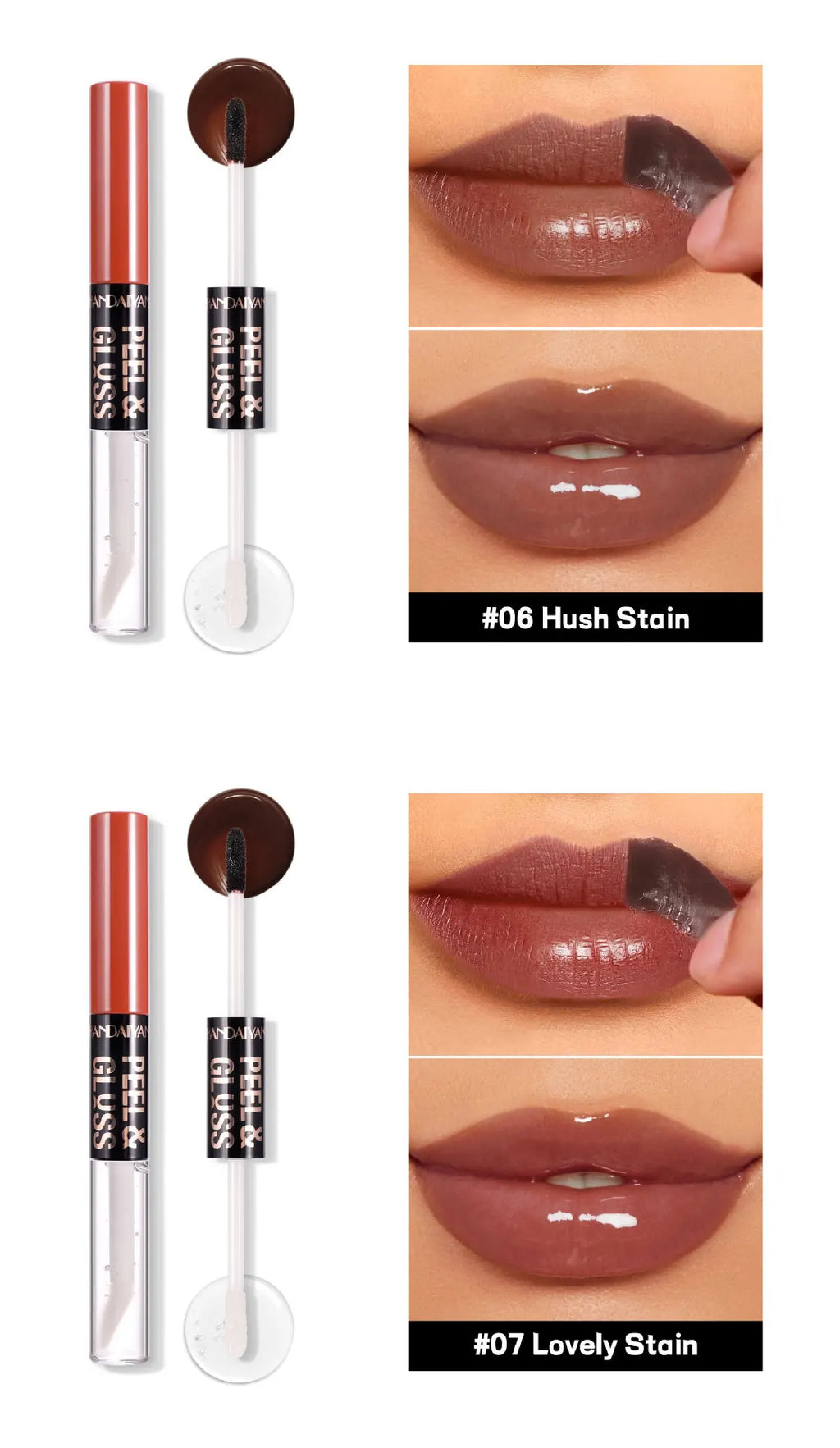 HANDAIYAN Matte Peel-Off Lip Stain Waterproof Transfer-Proof & Moisturizing 2-in-1 | Long-Lasting Lip Gloss & Lipstick