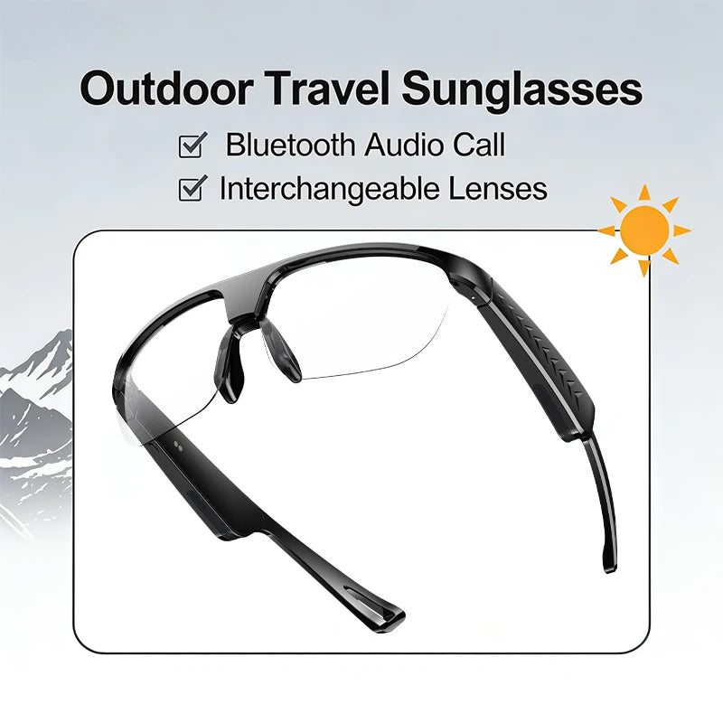 Fashion Bluetooth Smart Glasses Men Women Intelligent Noise ReductionBOSS Sound Chamber Speaker Clear Call UV Protection Lens