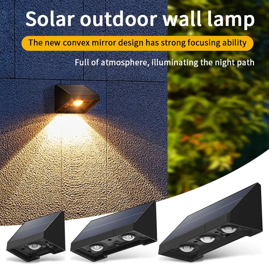 Solar Wall Light Outdoor Garden Lights Solar Powered Waterproof Solar Porch Lights Wireless Wall Mount Lights for Yard Balcony