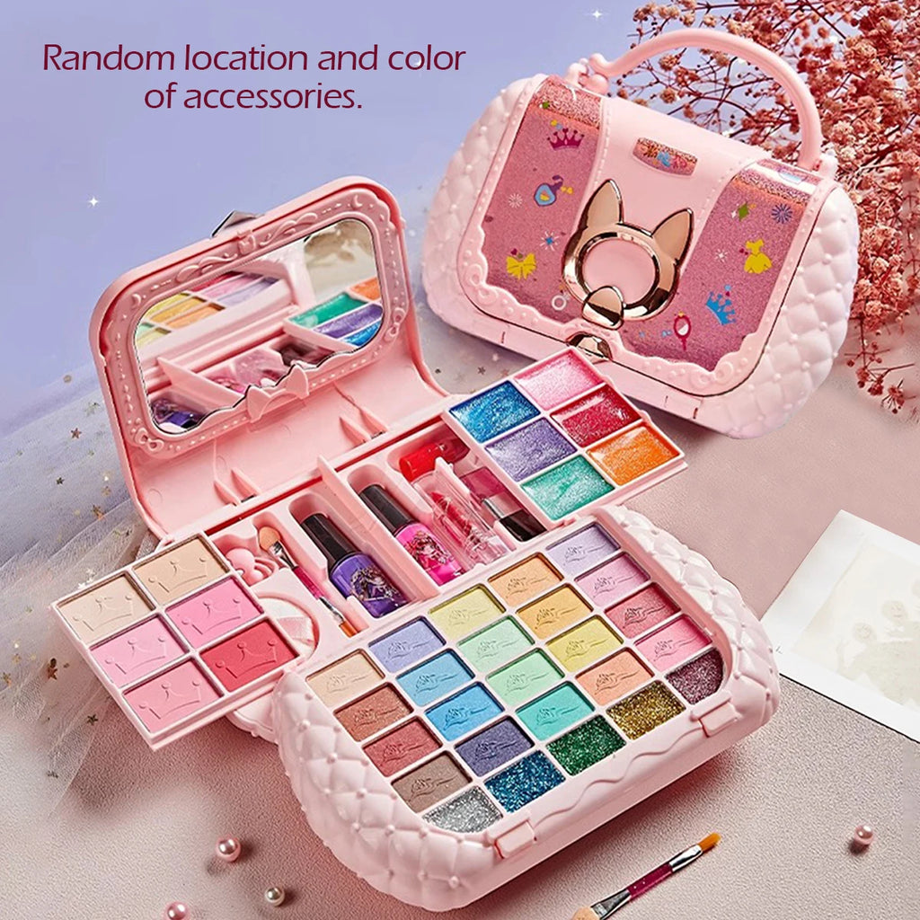 Children's cosmetics set, girl's mirror, princess, real washable, pretending to play with beauty toys, non-toxic and safe gift