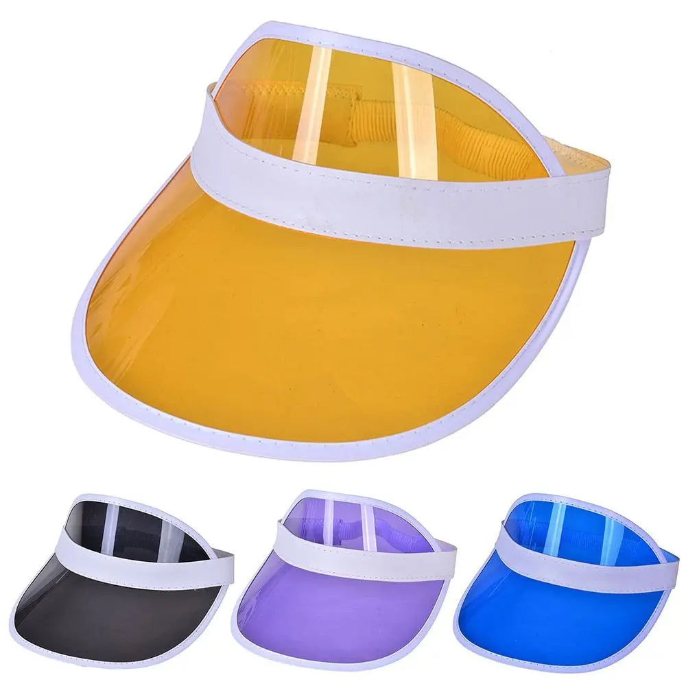 Summer Baseball Hat Anti-UV Sunshade Hat Empty Top Transparent Plastic Visor Caps Sunshade Bicycle Sun Hat Sports Accessories