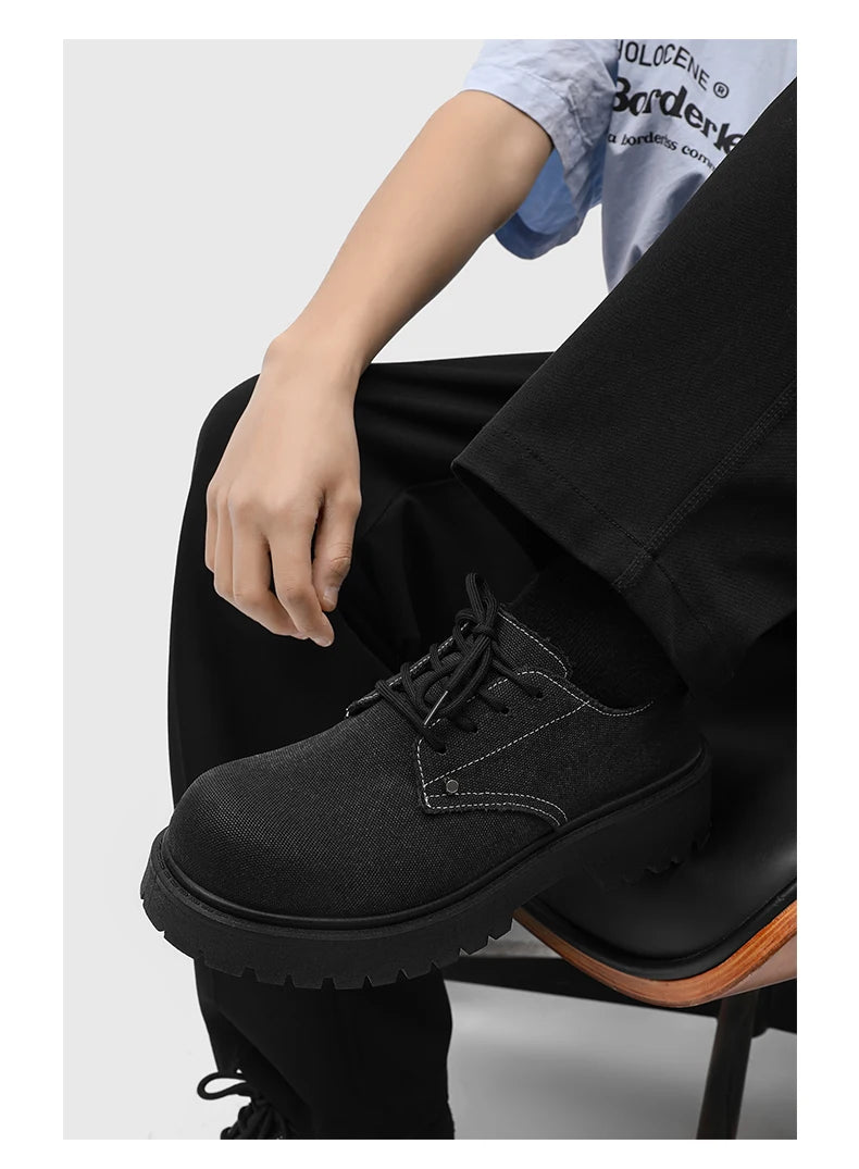 Men's shoes four seasons versatile casual non-slip wear-resistant comfort outdoor shoes youth fashion thick sole workwear shoes