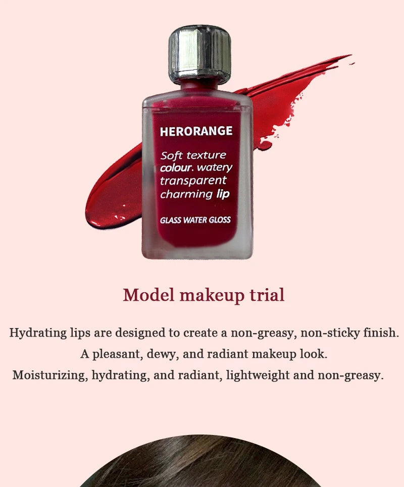 6 colors Light Glass-Like Lip Lacquer - Mirror Shine, Hydrating Formula; Smudge-Proof, Long-Wear, and Skin-Brightening