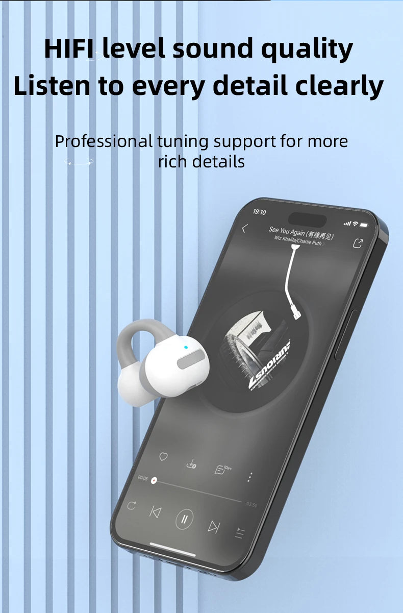 Bluetooth earphones, single ear clip on design, comfortable to wear, small and convenient in terms of bone conduction