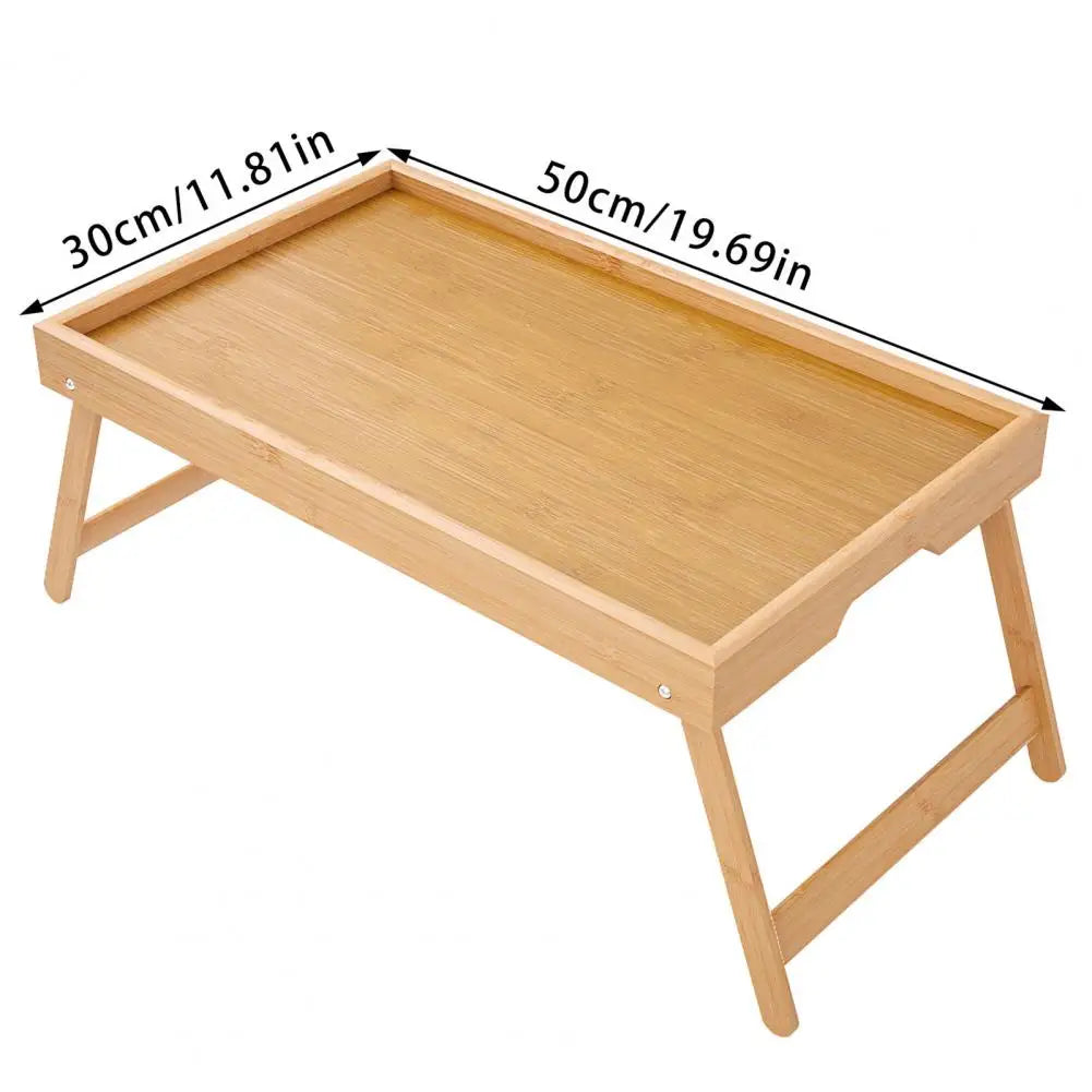 Folding Bed Table Bamboo Bed Tray Table for Breakfast Laptop Use Folding Legs for Easy Storage Serving Tray for Snacks Drawing