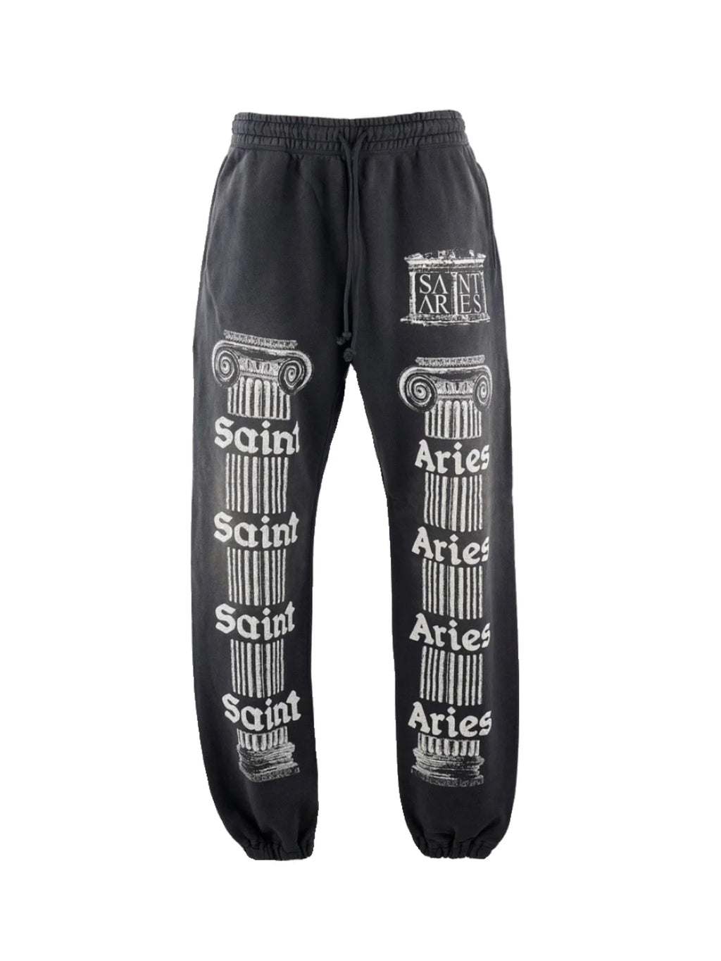 Aries  Collaborative New English Print Heavy Washed Cuffed Sweatpants Youthful Vitality All-Season Fleece-Lined ...