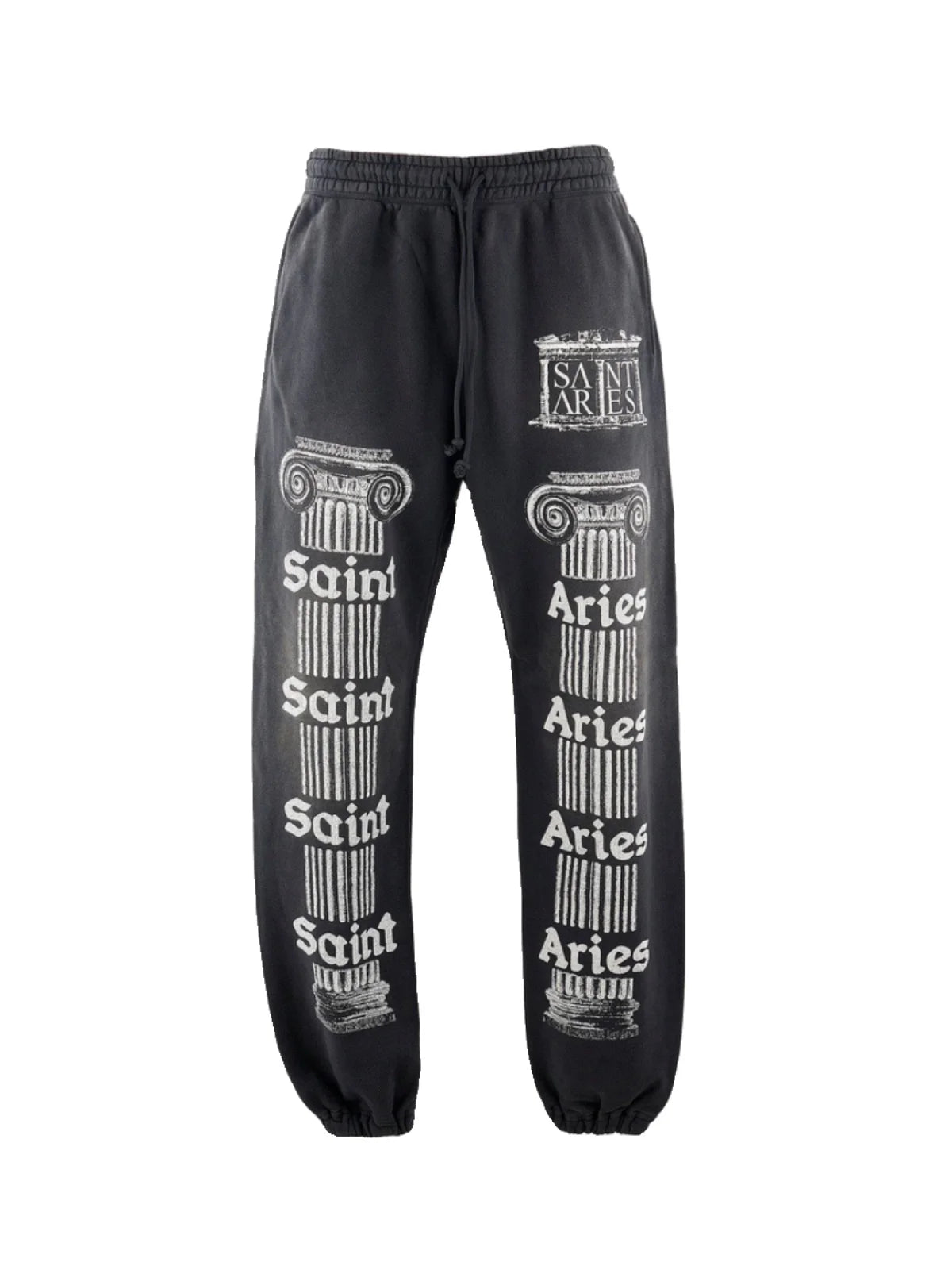 Aries  Collaborative New English Print Heavy Washed Cuffed Sweatpants Youthful Vitality All-Season Fleece-Lined ...