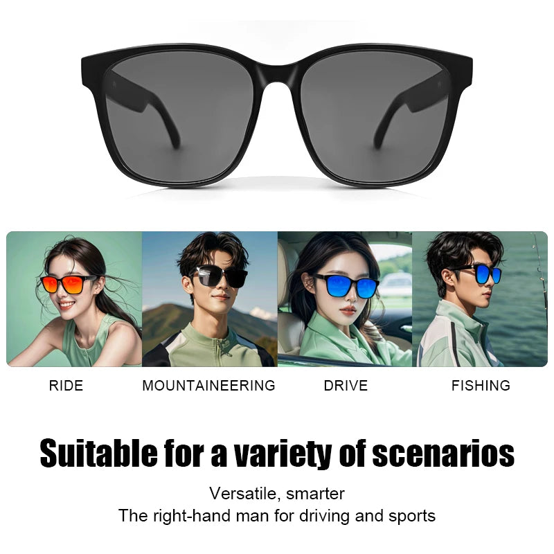 LIGE Bluetooth Inteligente Glasses Life Waterproof Smart Glasses Anti-blue Glasses Anti-ultraviolet Sunglasses for Android iOS