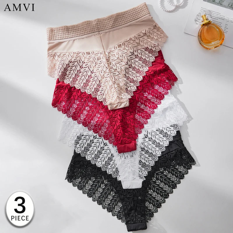 3PCS/set Sexy Brazilian Panties for Women Pants Sets Hot Ladies Underwear Female Lingerie Bra Bikini Solid Color Hollow Briefs