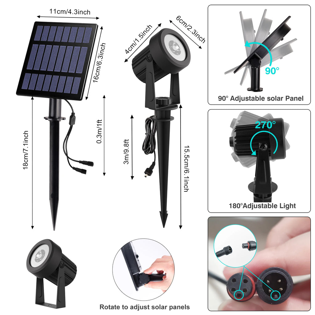 1/2/4 Lights RGB Solar LED Light Outdoor Solar Spotlight Solar Garden Light Outdoor IP65 Lawn Lamp Festival Decorative Lights
