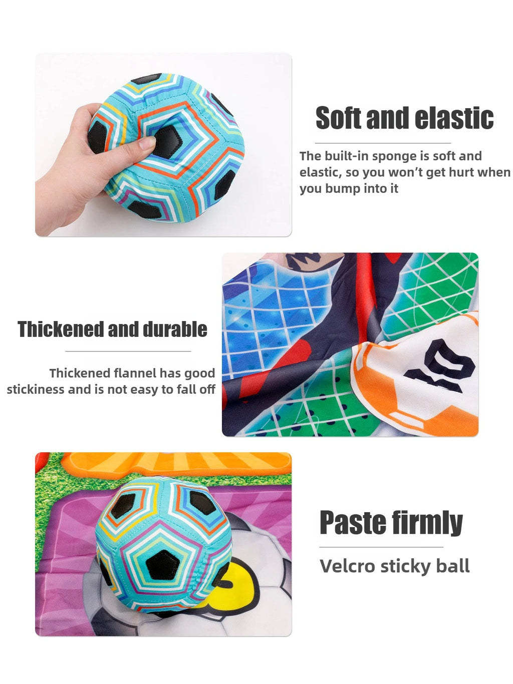 150CM Kids Football Game Set Indoor Outdoor Training Game Mat with Target Areas Practice Shoot Gifts for Children