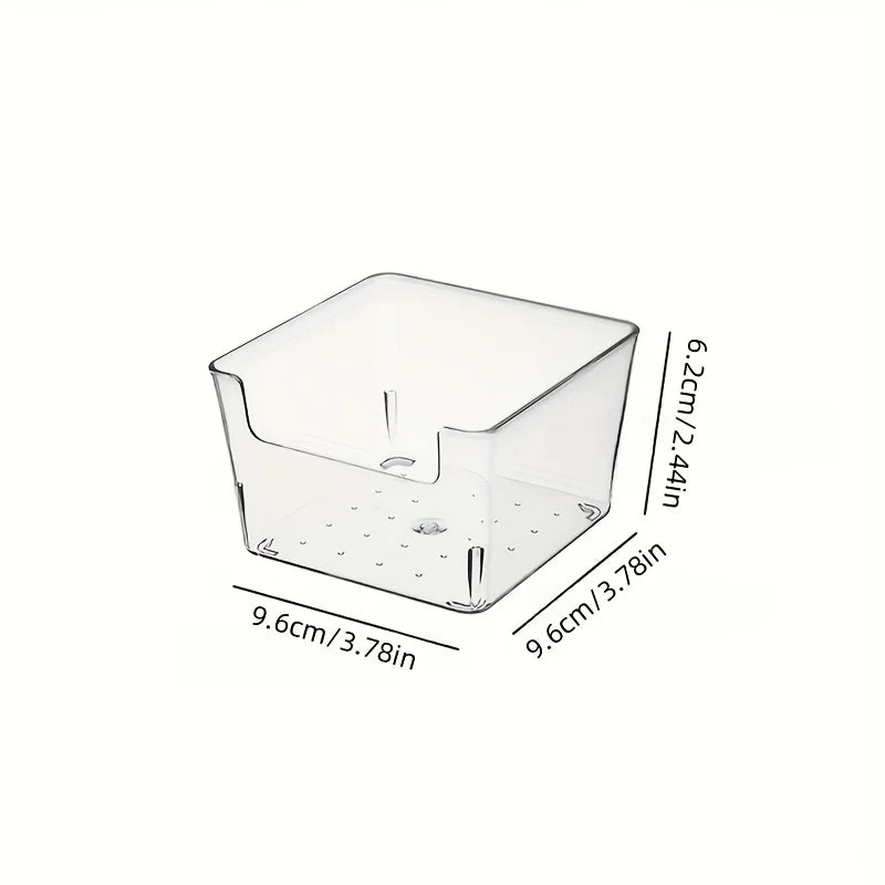 7 pieces transparent plastic cosmetics storage box set - stackable drawer dividers