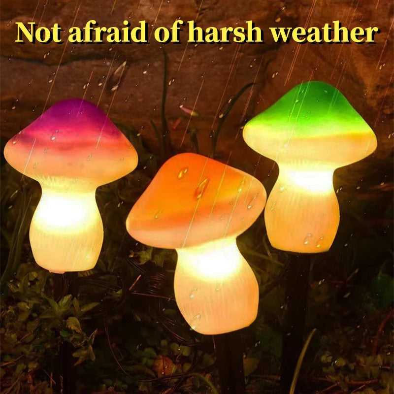 Solar Lights String Mushroom Lawn Fairy Lights LED Solar Lamps Outdoor For Garden Patio Terrace Path Landscape Decoration Lamps
