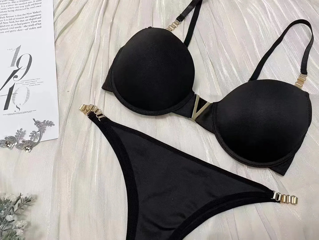 Fashion Sexy Bra Set Girls Women Comfortable Push Up Underwear Set Circular Trim Strap Bras Lingerie Panty Sets