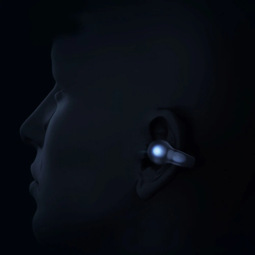 Bluetooth 5.3 Bone Conduction Open Earclips Wireless Non in Ear Digital Display IPX6 Waterproof Sports Single Earbuds with Mic