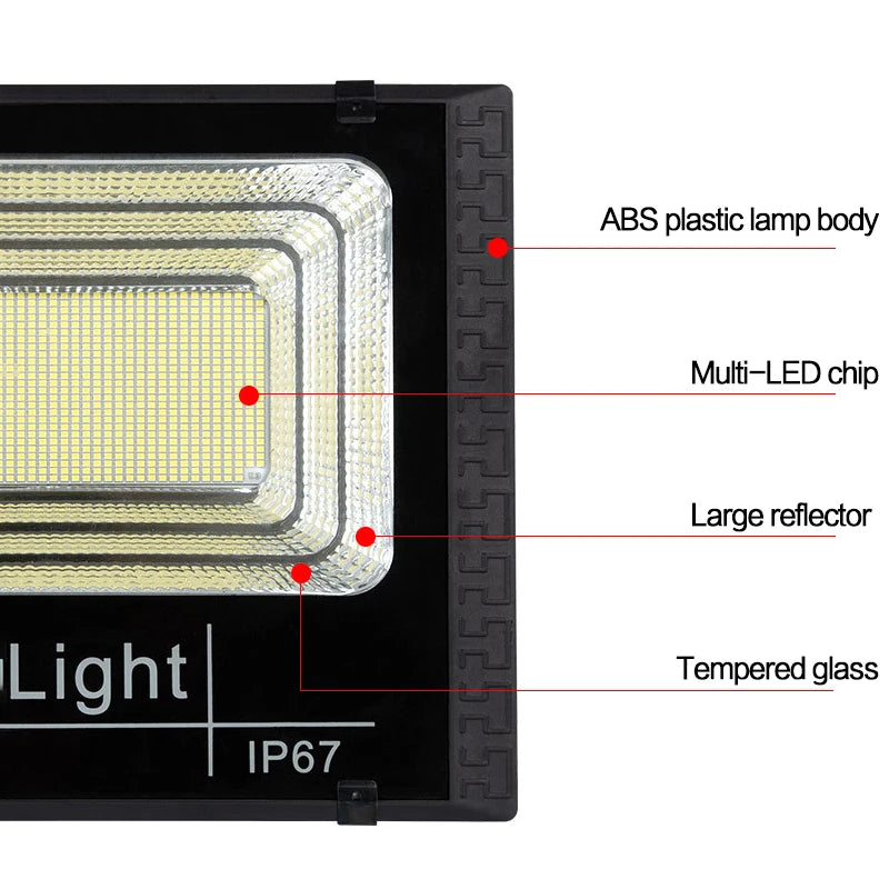 Solar Flood Lights LED Solar Powered Spotlight 50w 100w 200w 300w 500w Outdoor Waterproof Reflector Solar With Remote Control