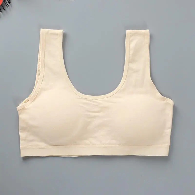 8-16Y Young Girls Bra Panties Set Solid Color Removeable Padded Children Underwear Training Bra Teenage Lingerie Kids Sport Bras