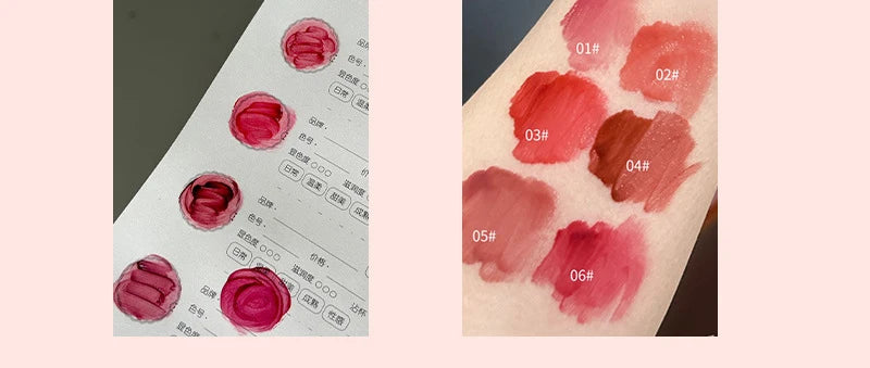 6 colors Light Glass-Like Lip Lacquer - Mirror Shine, Hydrating Formula; Smudge-Proof, Long-Wear, and Skin-Brightening