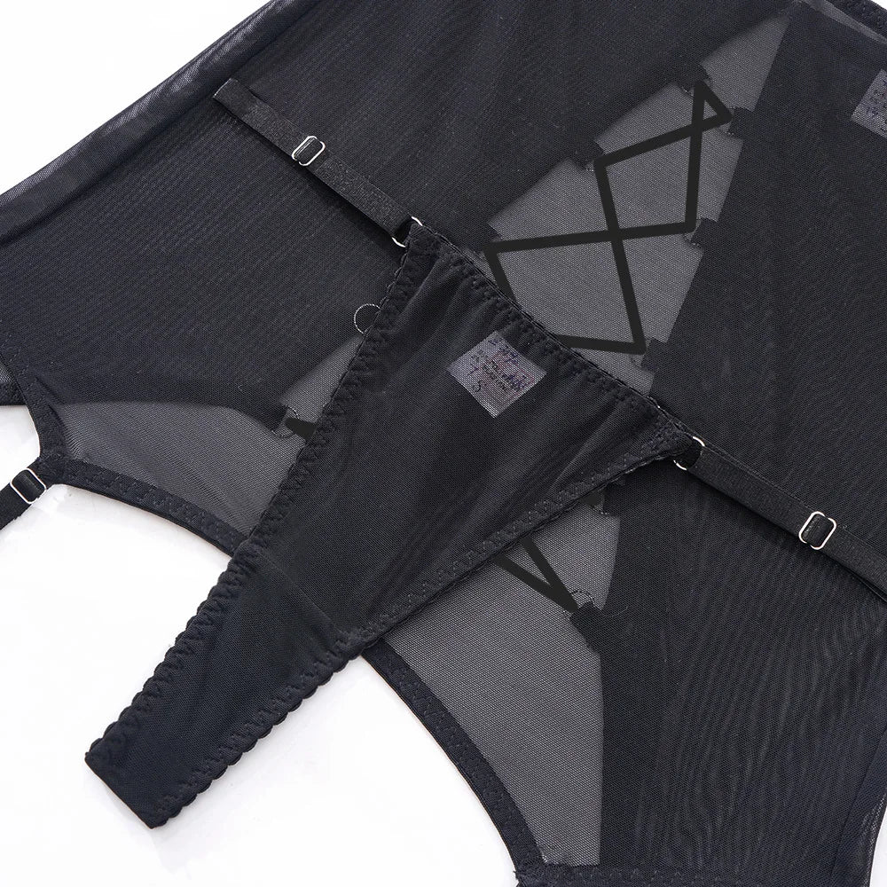 Lingerie Sexy Open Bra Crotchless Skirt See Through Lace Exotic Set Naked Women Uncensored Erotic Costume Porn Outfit