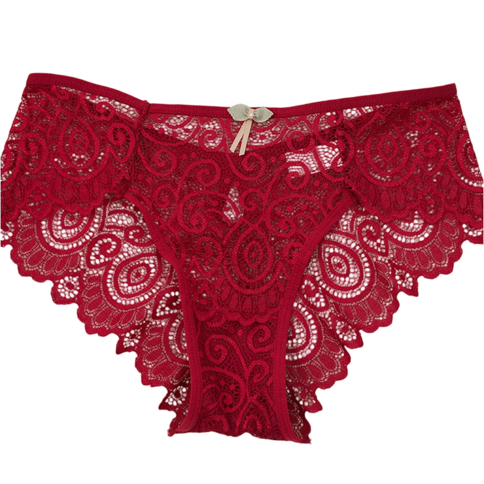 Lingerie Sexy Underwear Lace Panties Female Water Drop Sexy Mid-waist Underwear Exquisite Crotchless Shorts Solid Lingerie