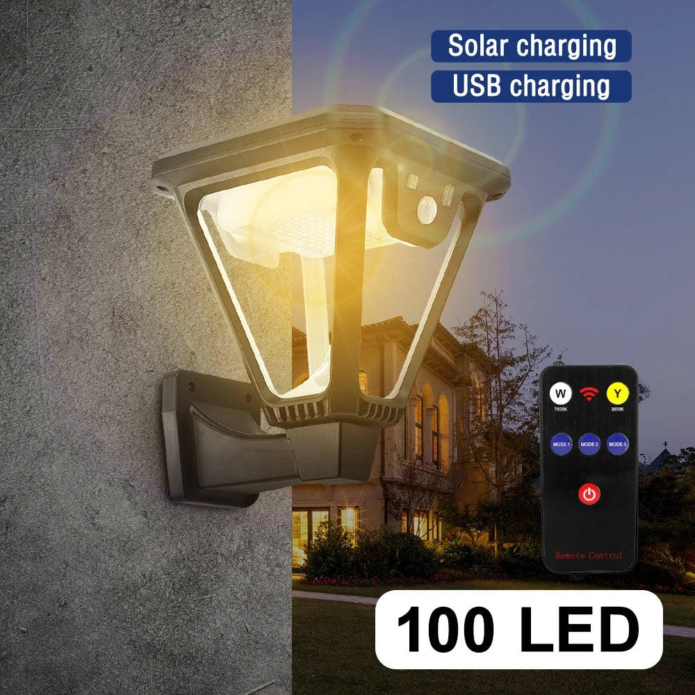 Solar Outdoor Lights Motion Sensor Wall Lamp LED Lighting Externo Waterproof Bulb Retro Garden Christmas Decoration Street Light