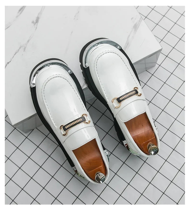 Men's thick soled shoes Luxury fashion designer styles Work Trend Nightclub casual party shoes Height increasing leather shoes