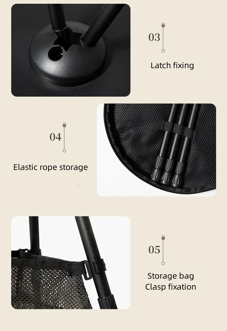 Telescopic Folding Round Table Outdoor Three-legged Dining Table Portable Aluminum Alloy Coffee Table Hike Picnic Liftable Table