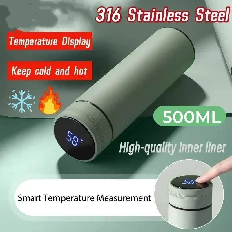 Thermal Mug Intelligent Temperature Display 316 Stainless Steel Thermos Bottle Long-lasting Heat Offices Travels Gifts